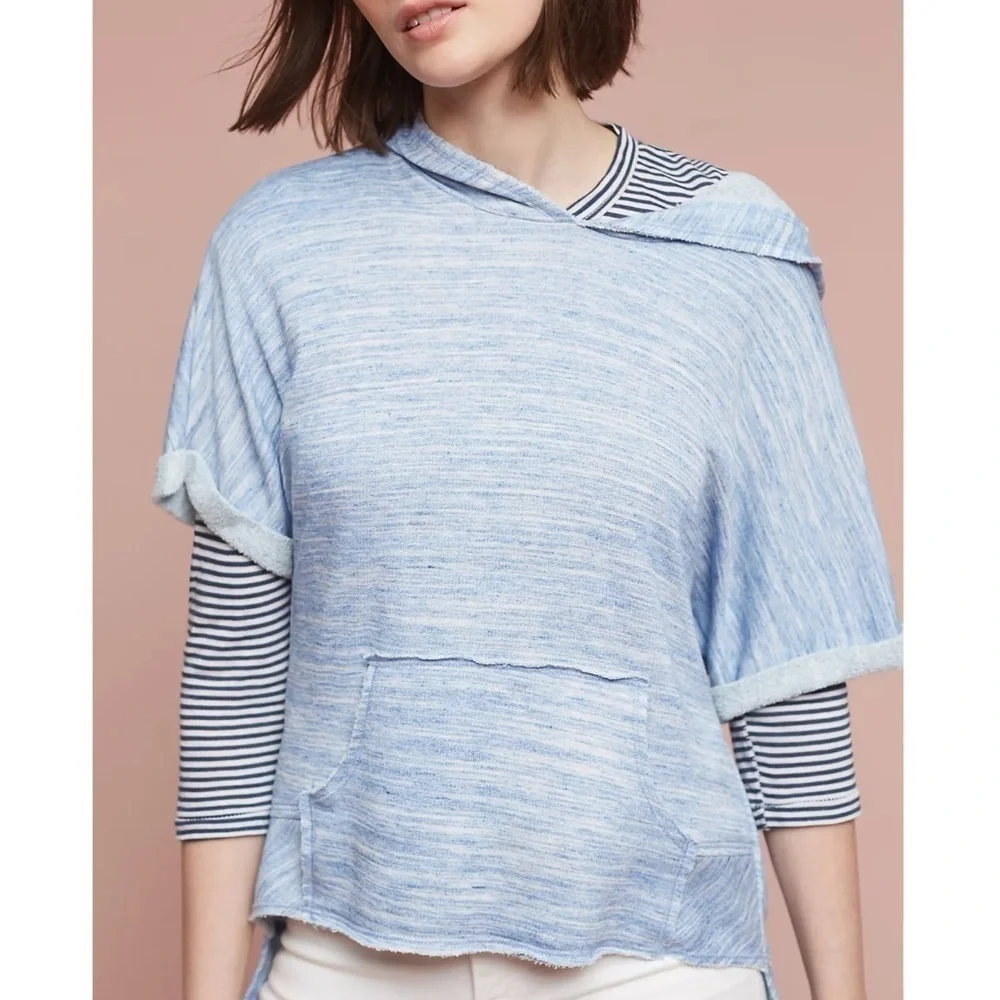 Anthropologie Dolan Marbled Hooded Pullover